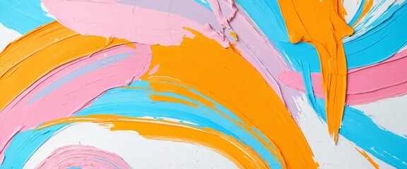Vibrant Abstract Oil Painting Texture – Colorful Rough Art with Palette Knife Strokes
