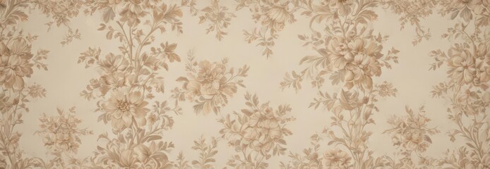 Ecru floral wallpaper, intricate vintage design  , background texture, shabby chic