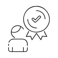 approval icon, approval line art - simple line art of approval, perfect for approval logos and icons