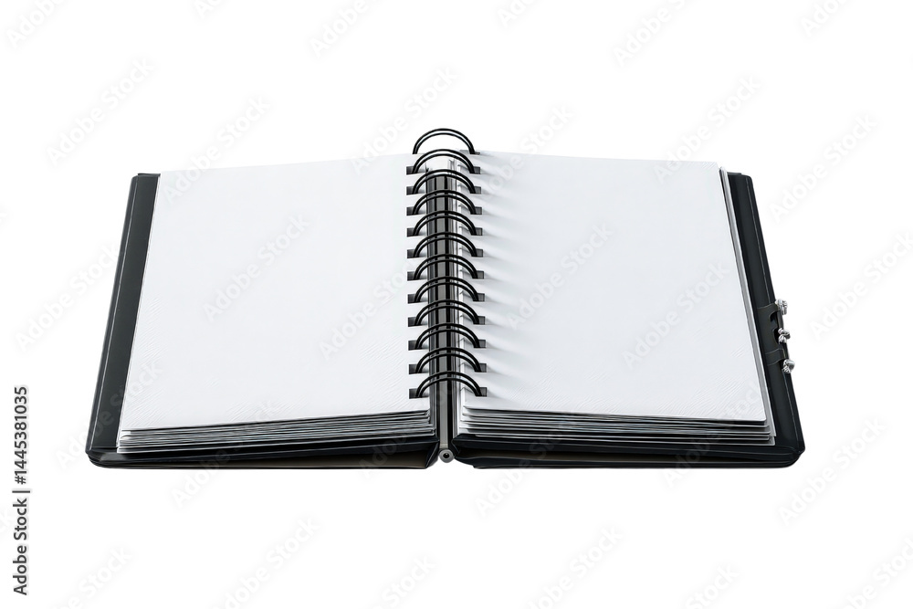 Poster reusable notebook with spiral binding and cut-out design features