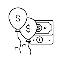 balloon payment icon, balloon payment line art - simple line art of balloon payment, perfect for balloon payment logos and icons