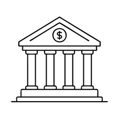 Obraz premium bank icon, bank line art - simple line art of bank, perfect for bank logos and icons