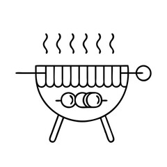barbecue grill icon, barbecue grill line art - simple line art of barbecue grill, perfect for barbecue grill logos and icons