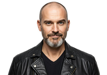 portrait of a middle-aged white man on transparent background