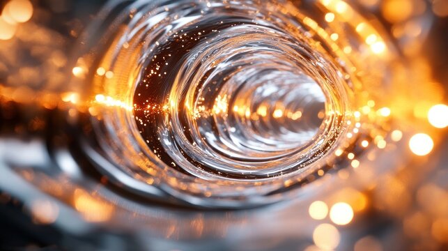 Abstract tunnel of light and reflection