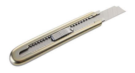 Isolated Metallic Utility Knife with Retractable Blade