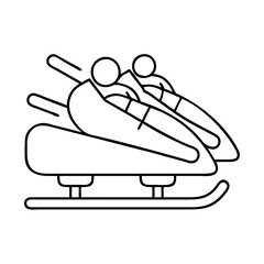bobsled icon, bobsled line art - simple line art of bobsled, perfect for bobsled logos and icons