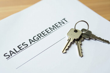 Keys resting sales agreement document suggesting successful transaction