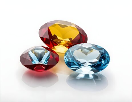 Three Gemstones Red, Yellow, and Blue