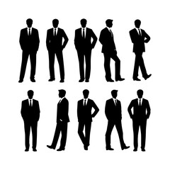 Corporate Man Standing Silhouette Art