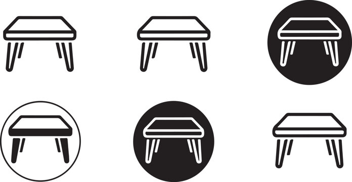 Simple Table Icon Set in Various Styles and Formats
