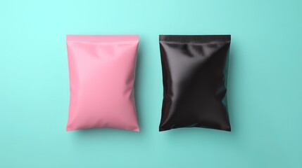 Pink and black food packaging