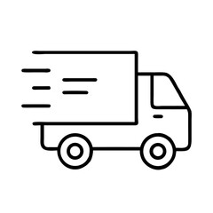 Delivery Truck Icon in Motion for Black Friday Sales  