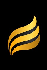 Obraz premium Golden layered ribbons dance in darkness