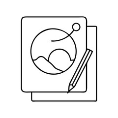 canva icon, canva line art - simple line art of canva, perfect for canva logos and icons