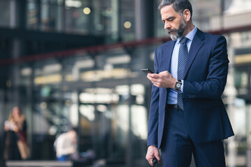 Senior businessman on the go