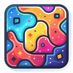 Stained-glass window icon. Vector illustration in cartoon style.