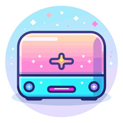 Retro videogame console icon. Vector illustration in cartoon style.