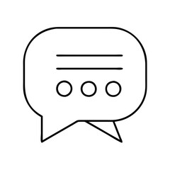 Fototapeta premium chat bubble icon, chat bubble line art - simple line art of chat bubble, perfect for chat bubble logos and icons