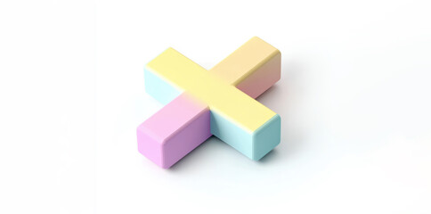 Obraz premium The minimal structure and fluid shading make this 3D cross X versatile for both digital interfaces and learning materials.