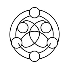 Obraz premium circle unity and wholeness icon, circle unity and wholeness line art - simple line art of circle unity and wholeness, perfect for circle unity and wholeness logos and icons