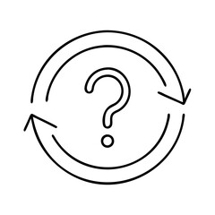 circular arrow with question mark revisit questio icon