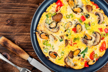 A hearty breakfast of omelet.