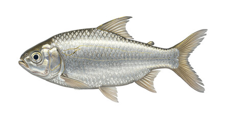Isolated Close-up of a Silver Fish