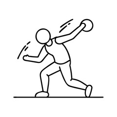 discus throw icon, discus throw line art - simple line art of discus throw, perfect for discus throw logos and icons