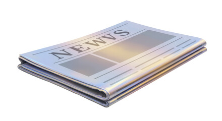 Isolated Folded Newspaper on White Background