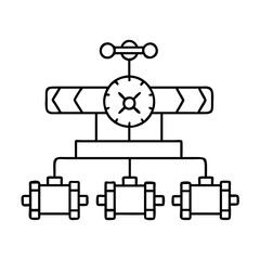 distribution pipeline icon, distribution pipeline line art - simple line art of distribution pipeline, perfect for distribution pipeline logos and icons