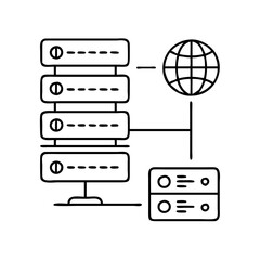 dns server icon, dns server line art - simple line art of dns server, perfect for dns server logos and icons