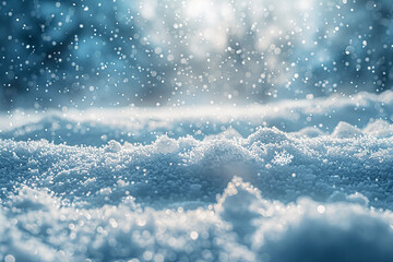 Beautiful winter scene with delicate snowflakes falling gracefully, creating beautiful flawless blanket of pure white over vibrant earth, showcasing vibrant ethereal splendor of beautiful winter wonde