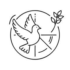 dove peace icon, dove peace line art - simple line art of dove peace, perfect for dove peace logos and icons