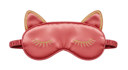 Isolated Silk Sleep Mask with Cat Ears
