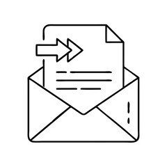 email icon, email line art - simple line art of email, perfect for email logos and icons