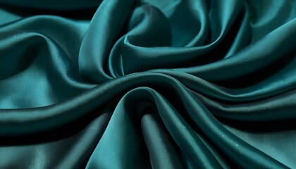 Obraz premium Teal Silk Fabric Drapery