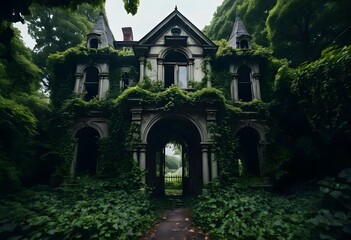 Obraz premium Overgrown Victorian Mansion