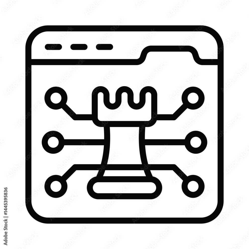 Poster digital strategy vector outline icon. eps10 file