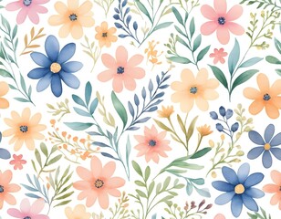 Watercolor Floral Seamless Pattern