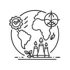 environmental impact icon, environmental impact line art - simple line art of environmental impact, perfect for environmental impact logos and icons