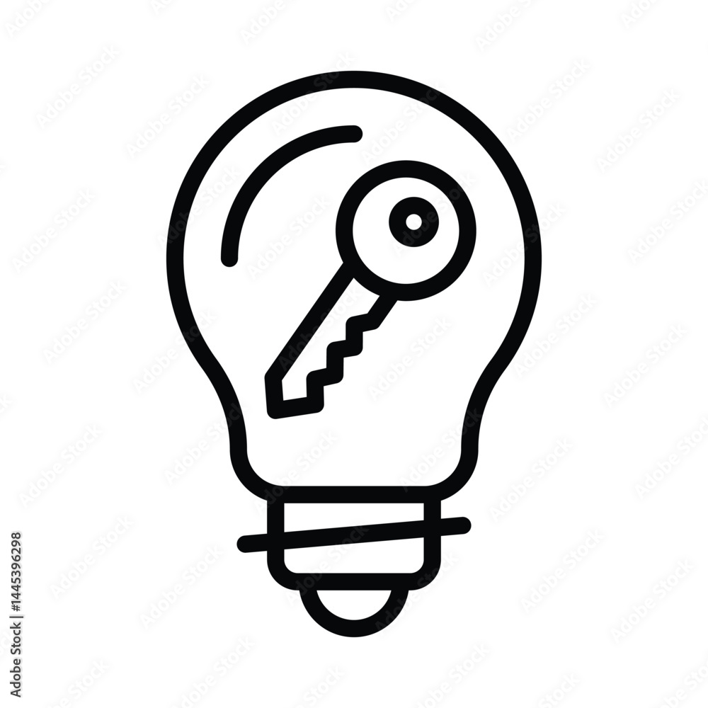 Poster key idea vector outline icon. eps10 file