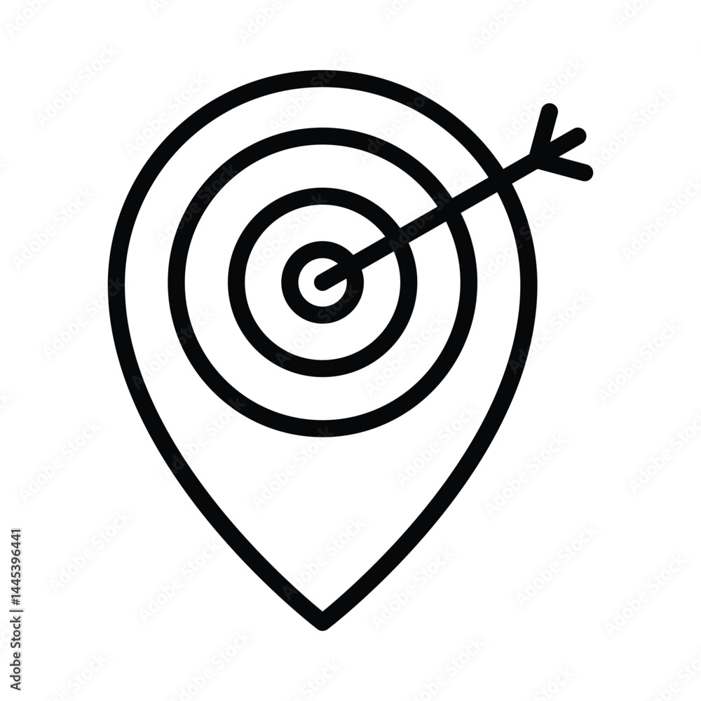 Poster location target vector outline icon. eps10 file