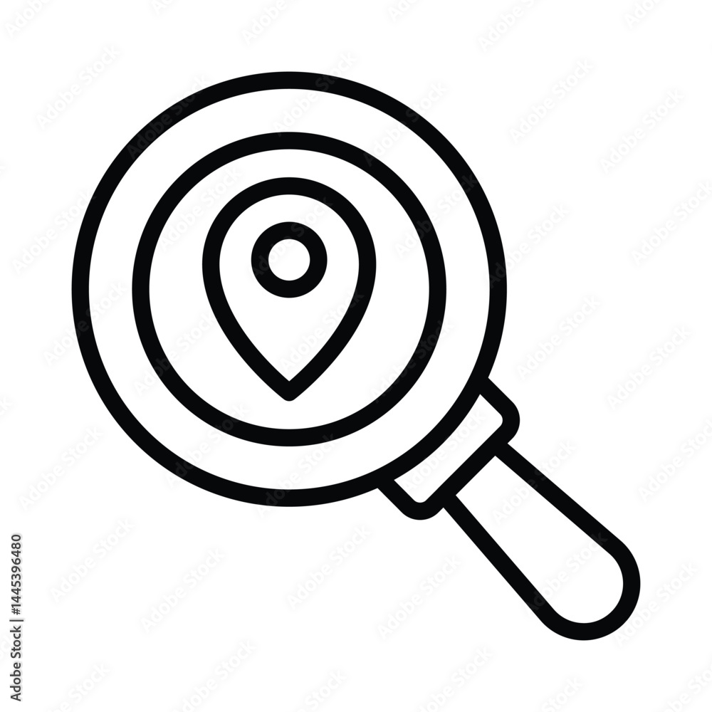 Poster local search vector outline icon. eps10 file
