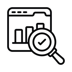 Online Analysis Vector outline icon. Eps10 file 