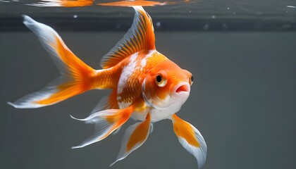 Orange and White Goldfish in Aquarium