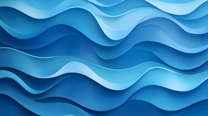 Obraz premium Blue ocean wave pattern minimalist oil