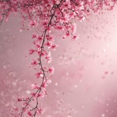 Abstract pink sakura petals swirl in a dreamy, ethereal background ,  falling,  swirl,  blossom