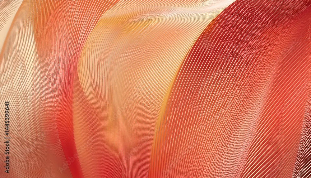 Poster vibrant abstract orange and red flowing lines background for digital art, web design, print media, b