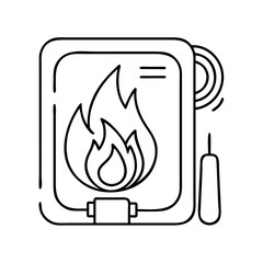 fire safety icon, fire safety line art - simple line art of fire safety, perfect for fire safety logos and icons
